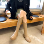 High Boots Women's High Boots Western Cowboy Boots Chunky Heel Boots v Mouth Elastic Skinny Boots - Image 5