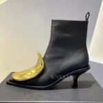 Pointed Head Side Zipper Short Boots Women's New Cat Heel Boots Short Chelsea Boots - Image 3