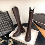 High Boots Women's High Boots Western Cowboy Boots Chunky Heel Boots v Mouth Elastic Skinny Boots - Image 3