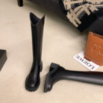 High Boots Women's High Boots Western Cowboy Boots Chunky Heel Boots v Mouth Elastic Skinny Boots - Image 4